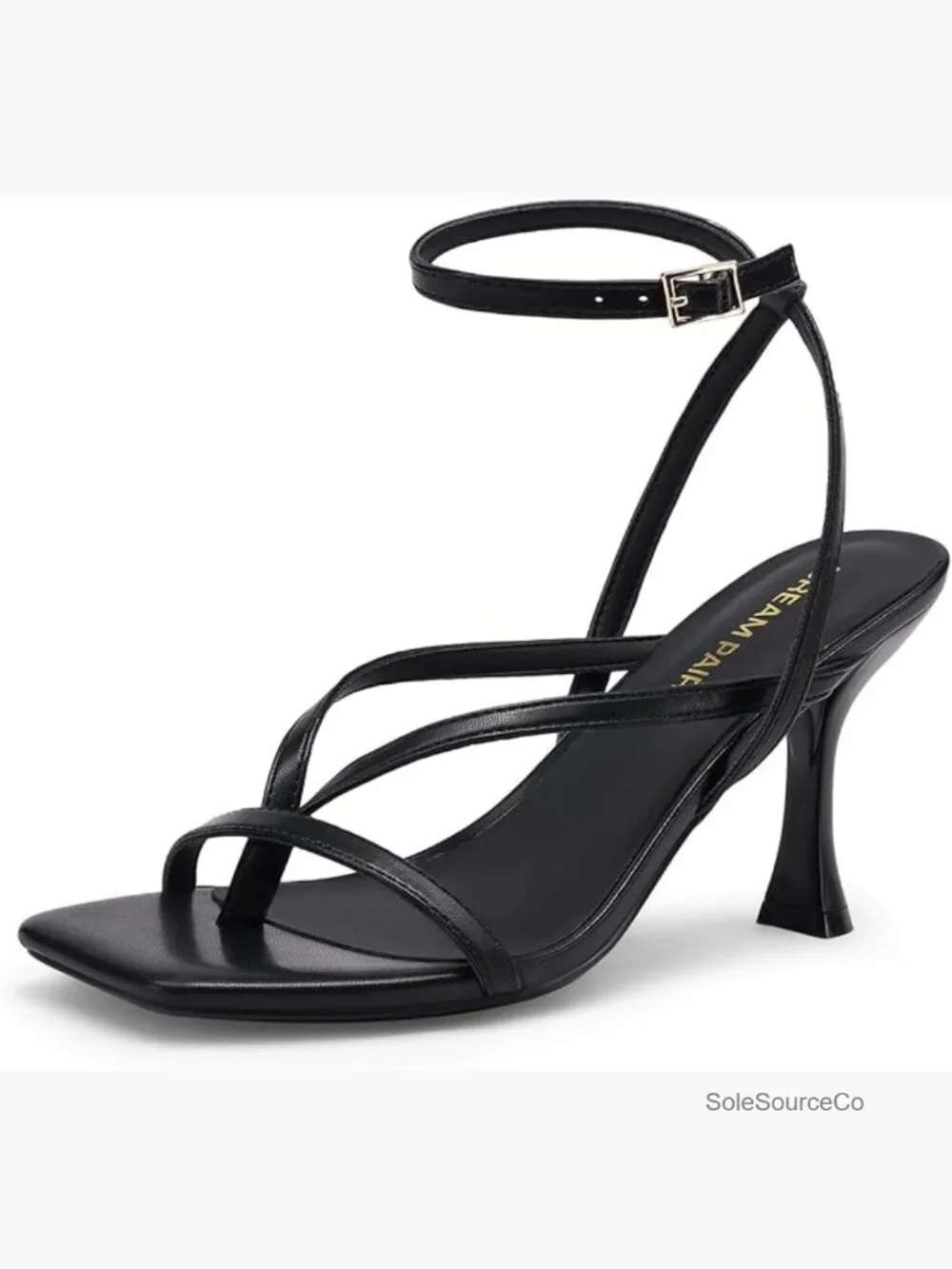 Square Open Toe Kitten Heel Strappy Sandals Dressy Flats